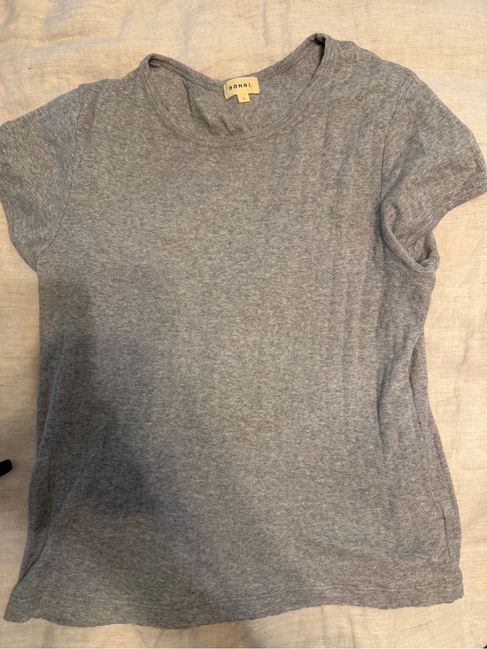 DONNI. Tops - DONNI. Gray Pointelle Tee
